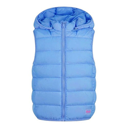 Front - Minoti Girls Quilted Detachable Hood Gilet