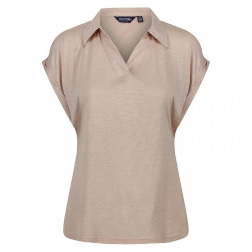 Front - Regatta Womens/Ladies Plain V Neck Short-Sleeved Polo Shirt