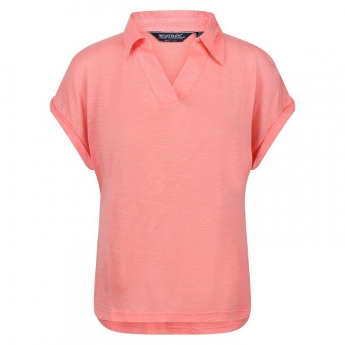 Front - Regatta Womens/Ladies Plain V Neck Polo Shirt