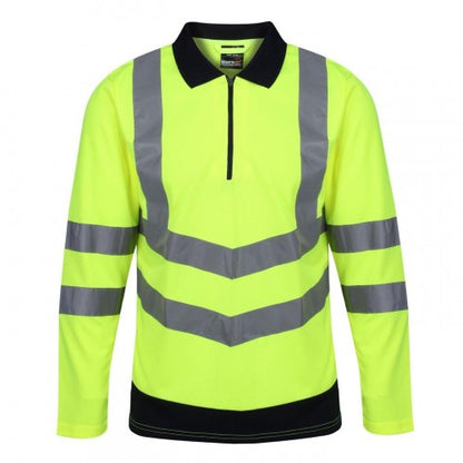 Front - Regatta Professional Unisex Adult High-Vis Long-Sleeved Polo Shirt