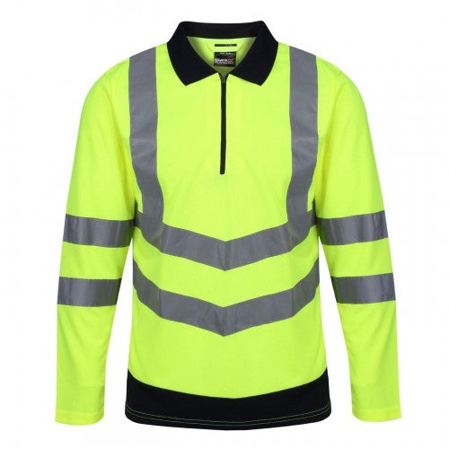 Front - Regatta Professional Unisex Adult High-Vis Long-Sleeved Polo Shirt