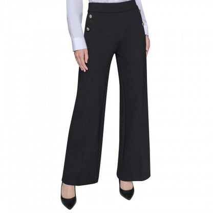 Front - Karl Lagerfeld Womens/Ladies Wide Leg Trousers