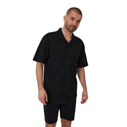 Front - Threadbare Mens Embley Solid Relaxed Fit Shirt