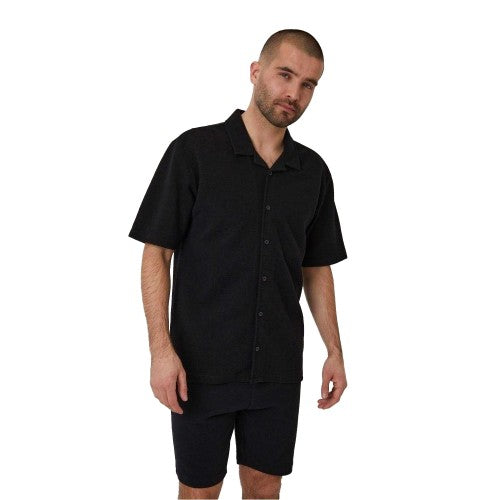 Front - Threadbare Mens Embley Solid Relaxed Fit Shirt