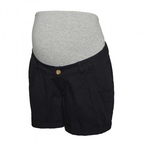 Front - Mamalicious Womens/Ladies Denim Plain Maternity Shorts