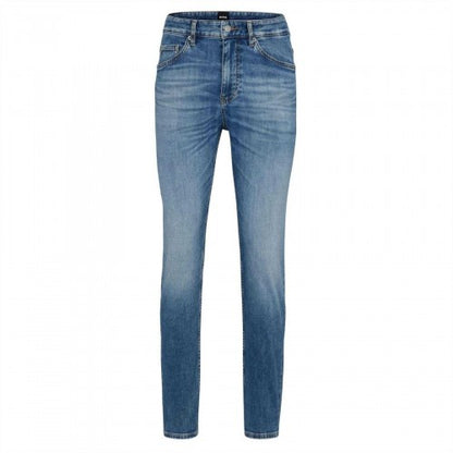 Front - Boss Mens Leather Patch Jeans
