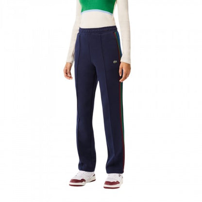 Front - Lacoste Womens/Ladies Side Stripe Regular Tracksuit Bottoms