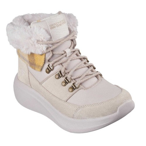 Front - Skechers Womens/Ladies On The Go Faux Fur Trim Ankle Boots