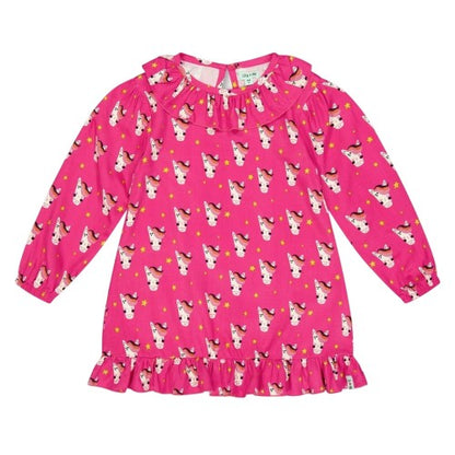 Front - Lilly & Sid Baby Girls Horse Woven Mini Dress