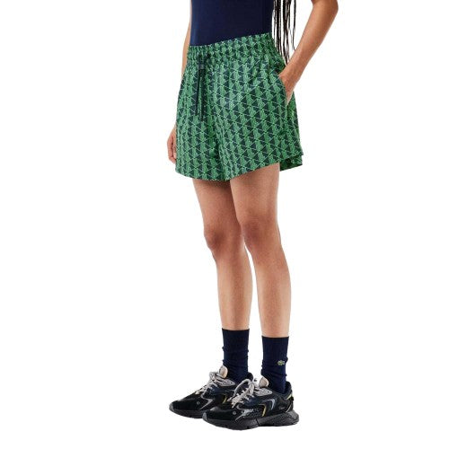 Front - Lacoste Womens/Ladies Monogram Shorts