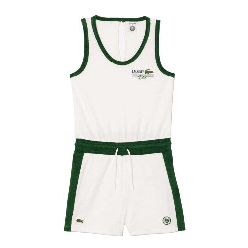 Front - Lacoste Womens/Ladies Roland Garros Edition Terrycloth Playsuit