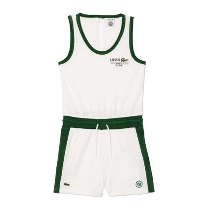 Front - Lacoste Womens/Ladies Roland Garros Edition Terrycloth Playsuit
