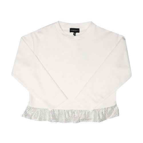 Front - Emporio Armani Girls Ruffled Sweatshirt