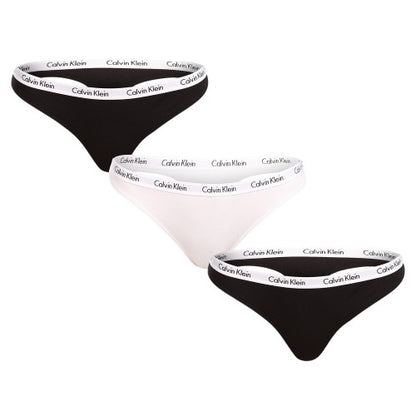 Front - Calvin Klein Womens/Ladies Branded Thong (Pack of 3)