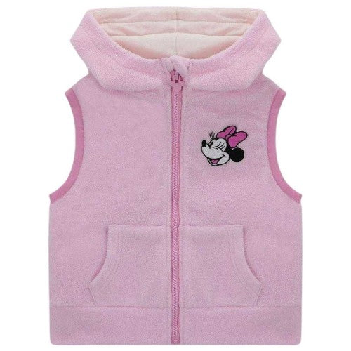 Front - Disney Childrens/Kids Minnie Mouse Fleece Hooded Gilet