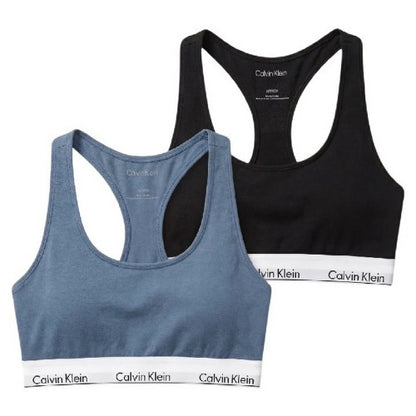 Front - Calvin Klein Womens/Ladies Triangle Non-Wired Bralette (Pack of 2)