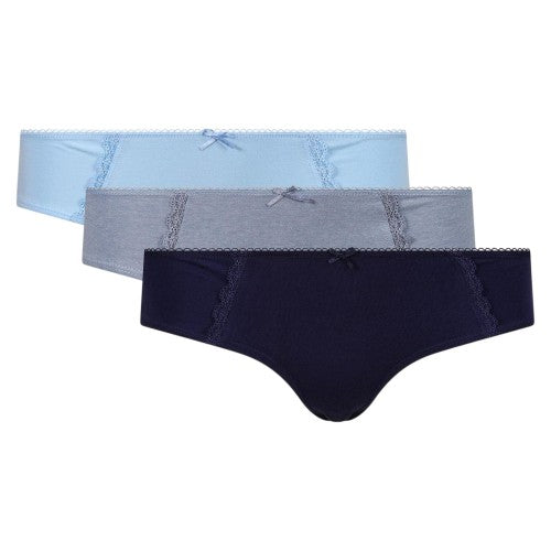 Front - Lee Womens/Ladies Lace Detail Briefs (Pack of 3)