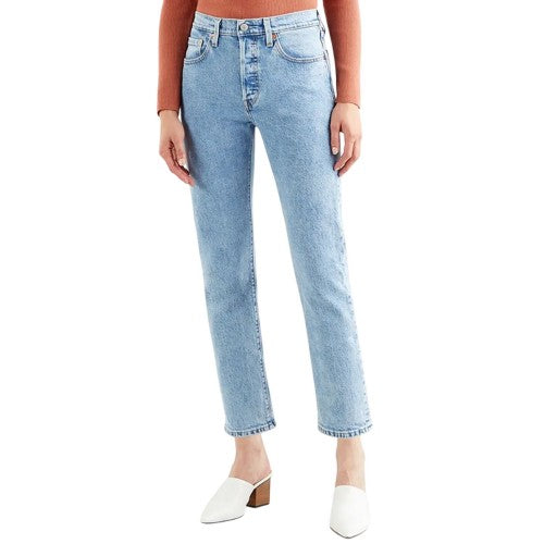 Front - Levis Womens/Ladies 501 Straight Ankle Grazer Jeans