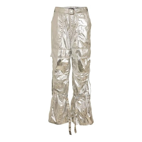 Front - AmyLynn Womens/Ladies Metallic Cargo Trousers