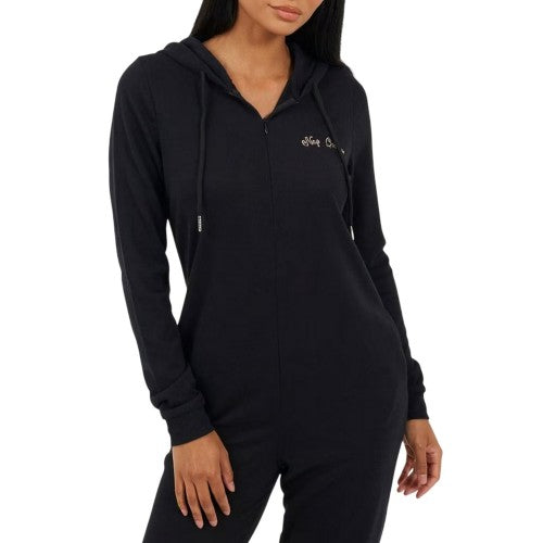 Front - Brave Soul Womens/Ladies Lettering Hooded Long-Sleeved All-In-One Nightwear
