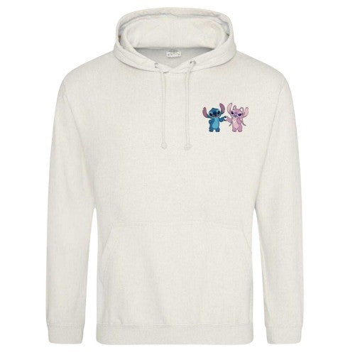 Front - Lilo & Stitch Unisex Adult Love Hands Valentine`s Day Hoodie