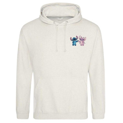 Front - Lilo & Stitch Unisex Adult Love Hands Valentine`s Day Hoodie