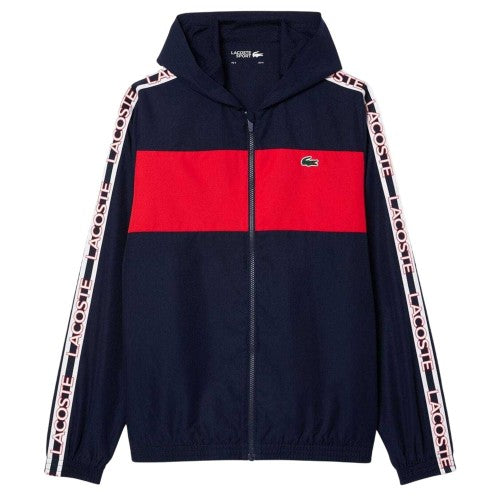 Front - Lacoste Mens Colour Block Logo Tennis Jacket