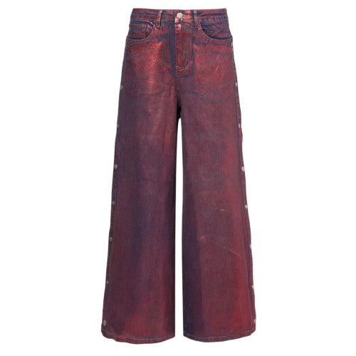Front - AmyLynn Womens/Ladies Foil Wren Wide Leg Trousers
