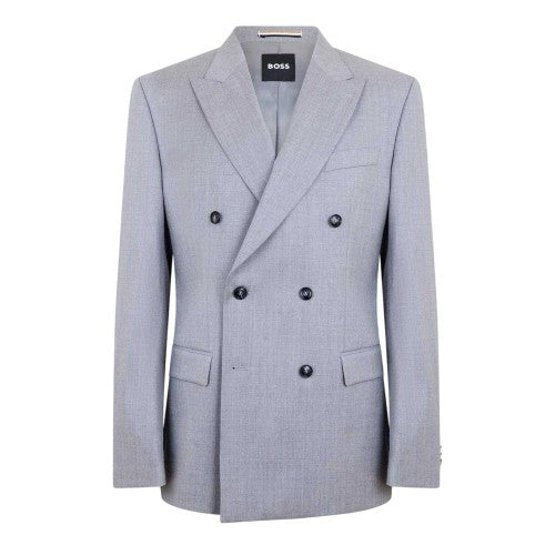 Front - Boss Mens Hutson Woven Flap Pocket Suit Jacket