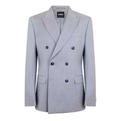 Front - Boss Mens Hutson Woven Flap Pocket Suit Jacket