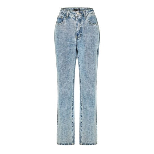 Front - I Saw It First Womens/Ladies Denim Zip Wide Leg Jeans