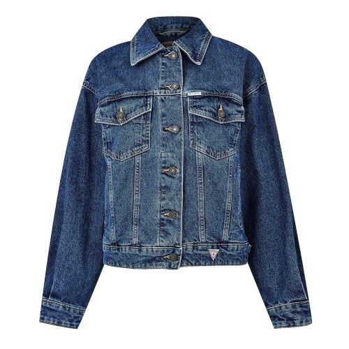 Front - Guess Womens/Ladies Denim Oversized Trucker Jacket