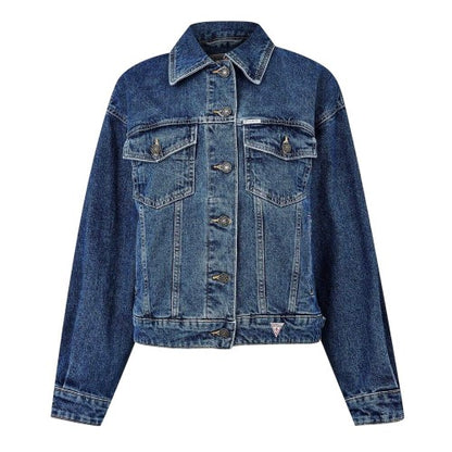 Front - Guess Womens/Ladies Denim Oversized Trucker Jacket