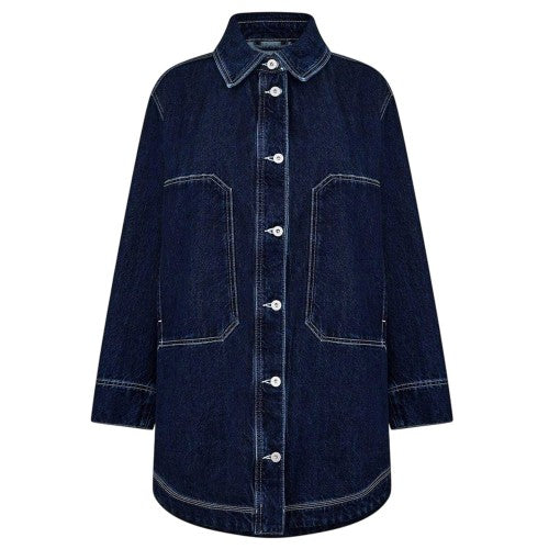 Front - Hugo Womens/Ladies Longline Denim Jacket