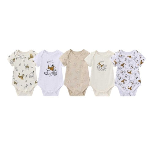Front - Winnie the Pooh Baby Cotton Bodysuit (Pack of 5)