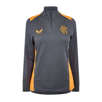 Front - Castore Womens/Ladies Rangers FC Lightweight Training Fleece Top