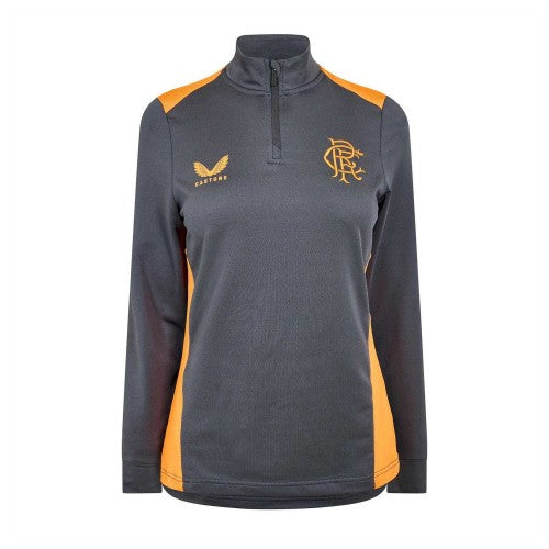 Front - Castore Womens/Ladies Rangers FC Lightweight Training Fleece Top