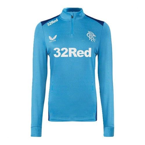 Front - Castore Womens/Ladies Rangers FC Quarter Zip Fleece Top