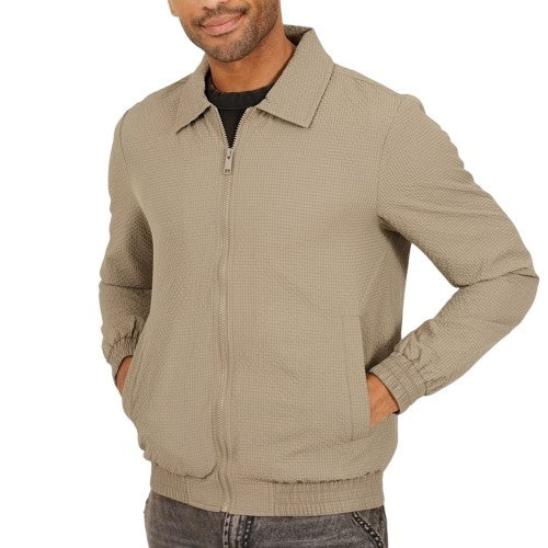 Front - Brave Soul Mens Seersucker Harrington Jacket