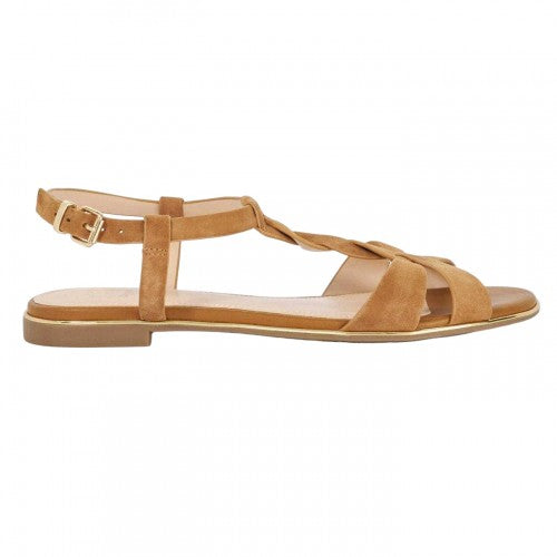 Front - Dune London Womens/Ladies Lylar Minimalist Suede Flat Sandals