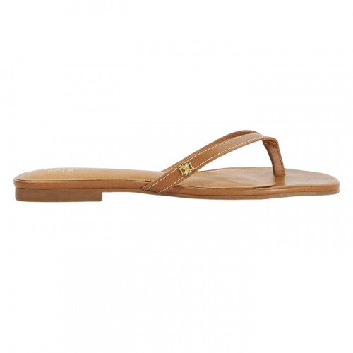 Front - Dune London Womens/Ladies Lasslie Leather Flat Flip Flops