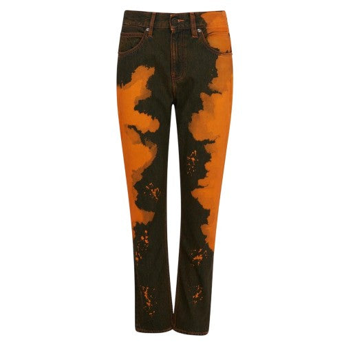 Front - Calvin Klein Womens/Ladies Denim Paint Splatter Jeans