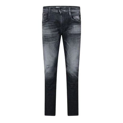 Front - Replay Mens Anbass Cotton Distressed Slim Jeans