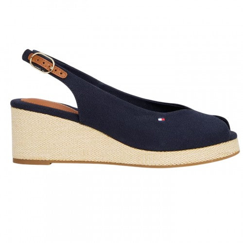 Front - Tommy Hilfiger Womens/Ladies Iconic Espadrille Cotton Wedge Sandals