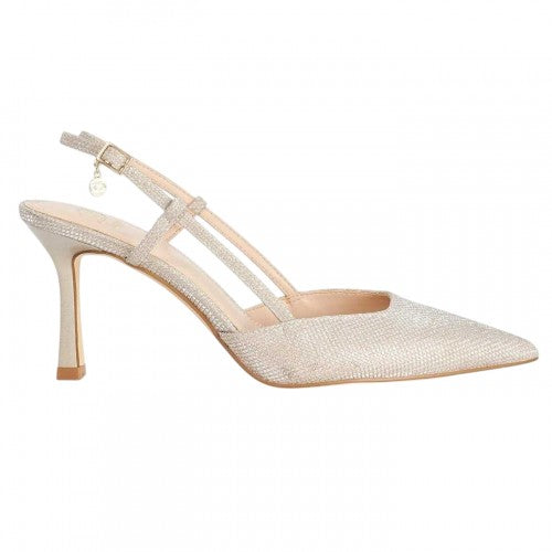 Front - Dune London Womens/Ladies Composure Metallic Sling Back Party Stiletto Heel Pumps