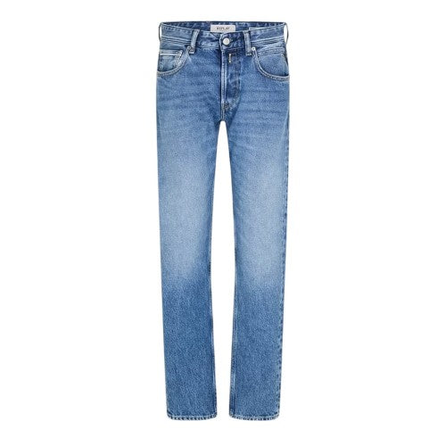 Front - Replay Mens 5 Pockets Regular Jeans