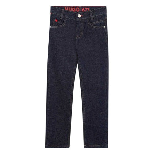 Front - Hugo Childrens/Kids 5 Pockets Regular Jeans