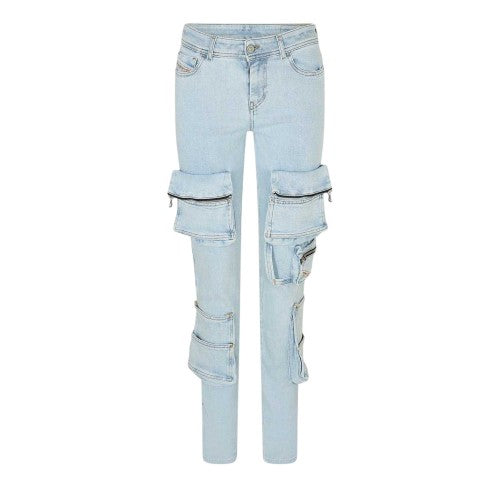 Front - Diesel Womens/Ladies Skinny Cargo Jeans