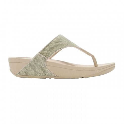 Front - FitFlop Womens/Ladies Lulu Shimmerlux Synthetic Toe Post Casual Flat Sandals