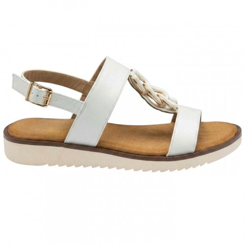 Front - Lotus Shoes Womens/Ladies Joana Chain Detail Sandals